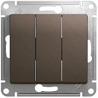 Выключатель без рамки Systeme Electric Glossa 3-кл. шоколад картинка